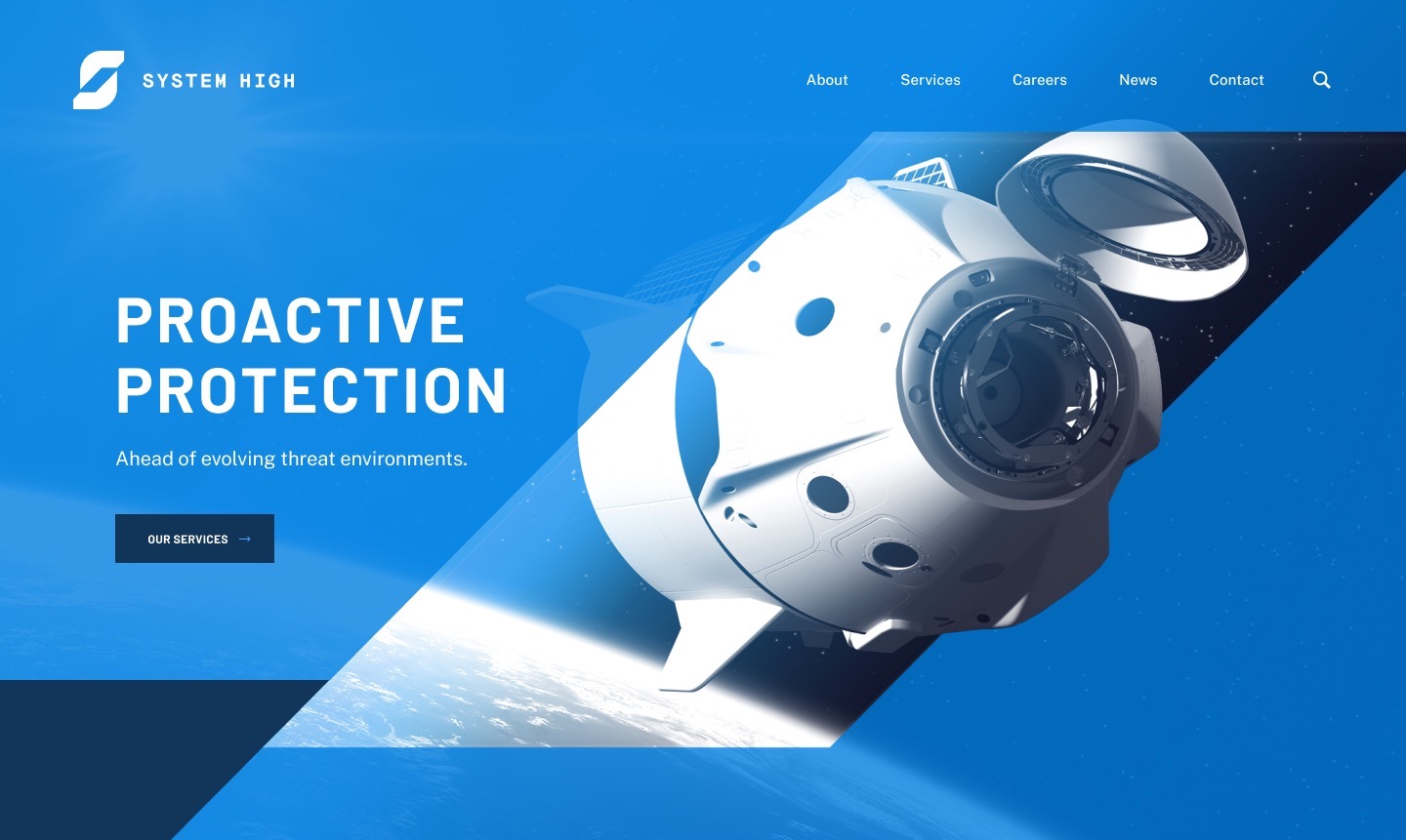 screenshot of System High Homepage